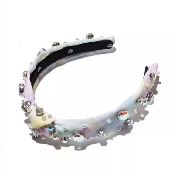 Lele Sadoughi X Stoney Clover Lane Rainbow Gingham Headband Jeweled Girls - Picture 1 of 12